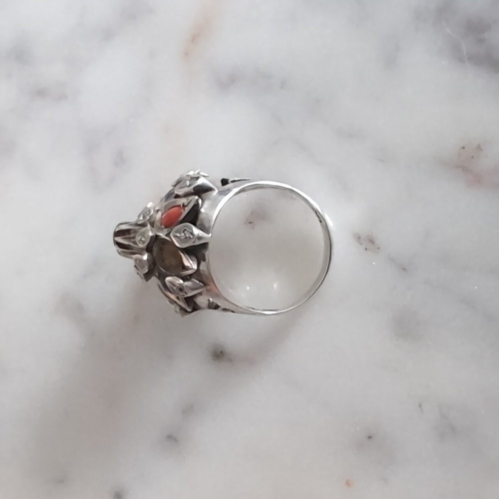 Multicolor Gemstone Silver Ring - image 7